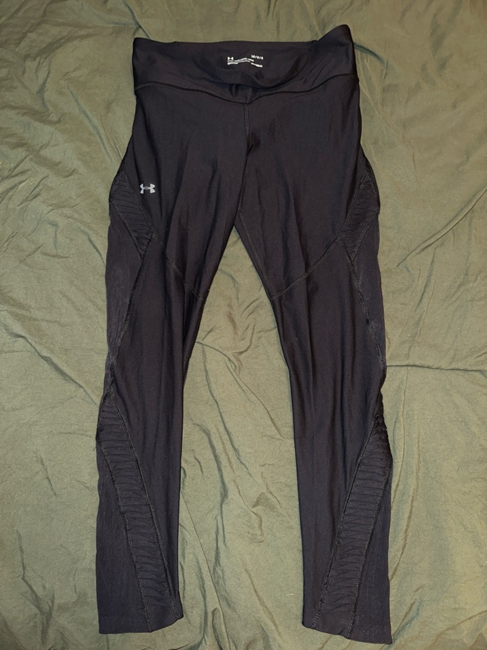 Under Armour Black Performance Leggings with Textured Side Panels